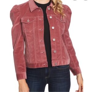 CeCe corduroy jacket puff sleeve